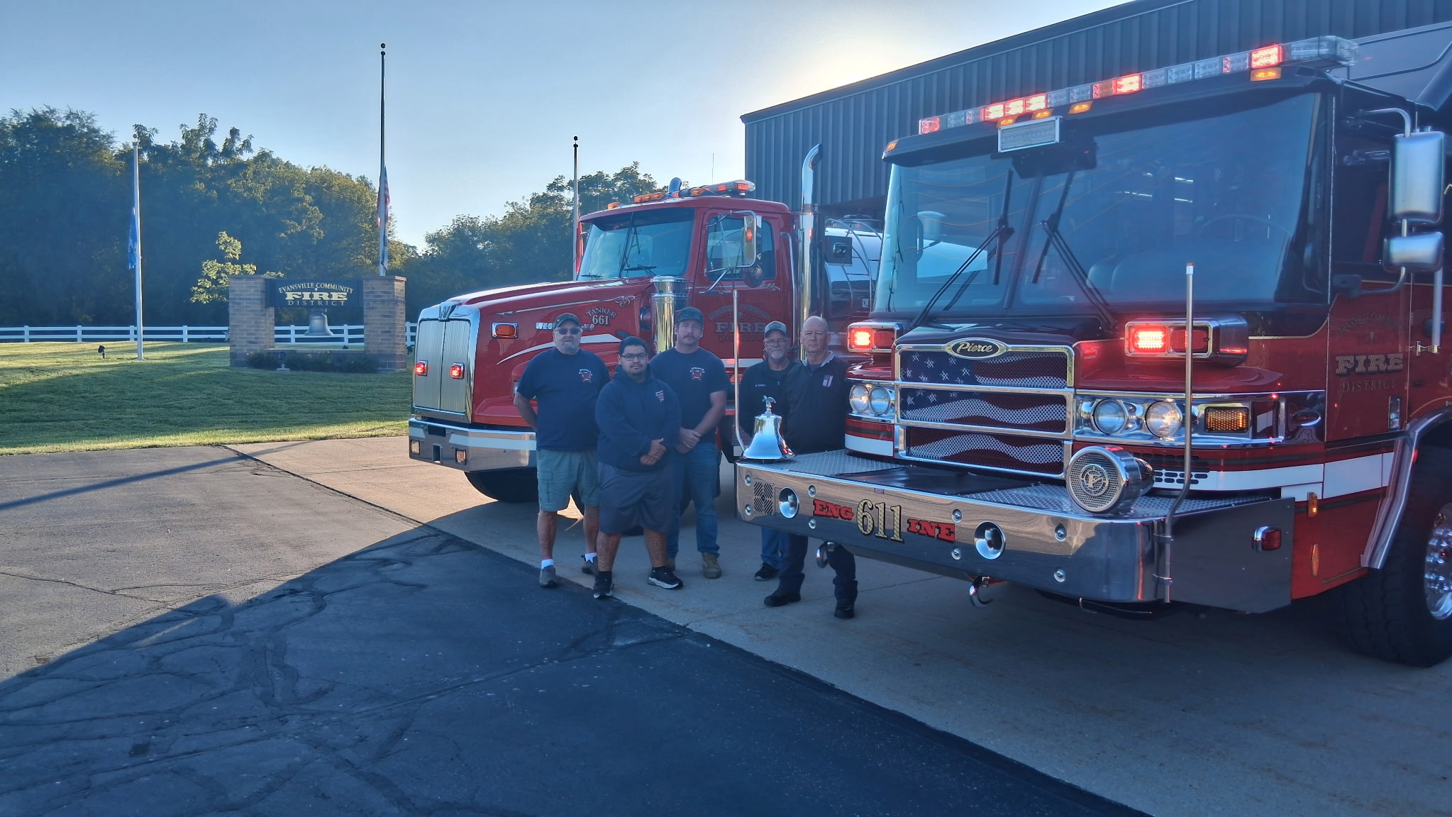 Evansville firefighters honoring the 25th anniversary of September 11